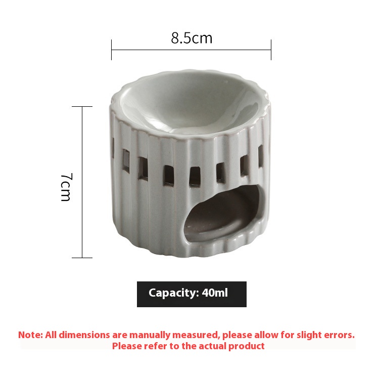 Title 6, Light Gray Vertical Pattern Ceramic Fragrance Lamp