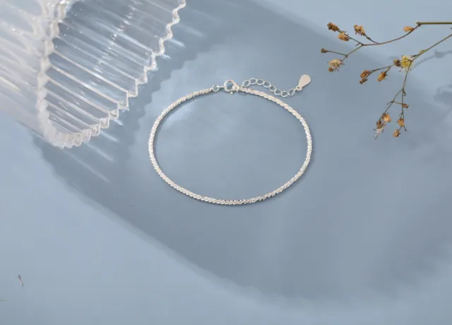 H0055 S925 Silver Bracelet Female Ins Design Cold Style Simple Graceful Starry Bracelet Silver - Shop at LoveMi