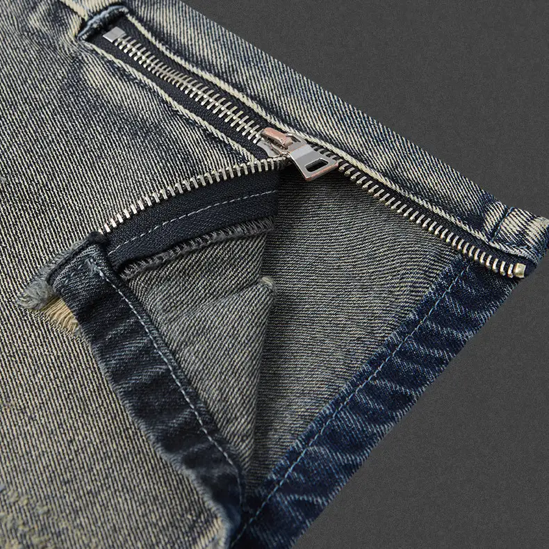High Street Heavy Industry Water Washed Hole Jeans