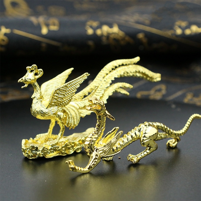 Title 4, Creative Bronze God Beast Dragon And Phoenix De...