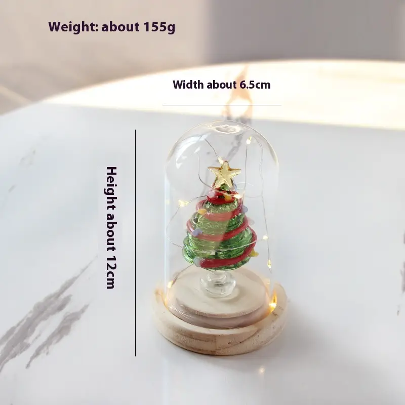 Christmas Gift Winding Wire Glass Craft Desktop Decoration Handmade Finish With Light