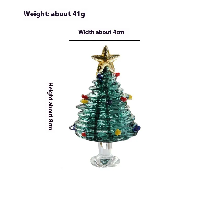 Christmas Gift Winding Wire Glass Craft Desktop Decoration Handmade Finish With Light - Dark Green Winding 8Cm