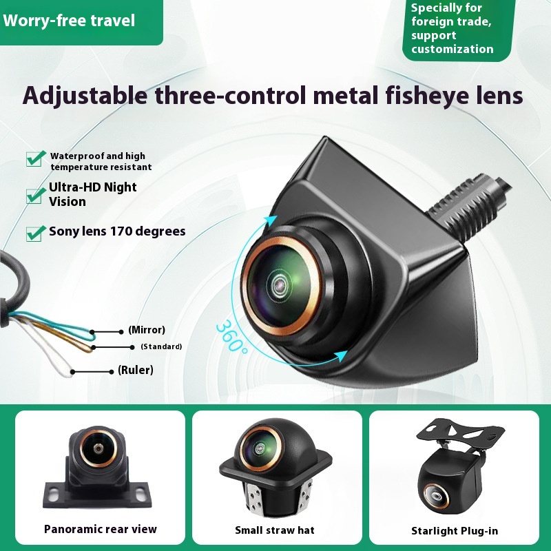 Universal Adjustable Three-control Metal Fisheye South Korea Screw Camera Straw Hat Panoramic Fisheye Lens - Image 4