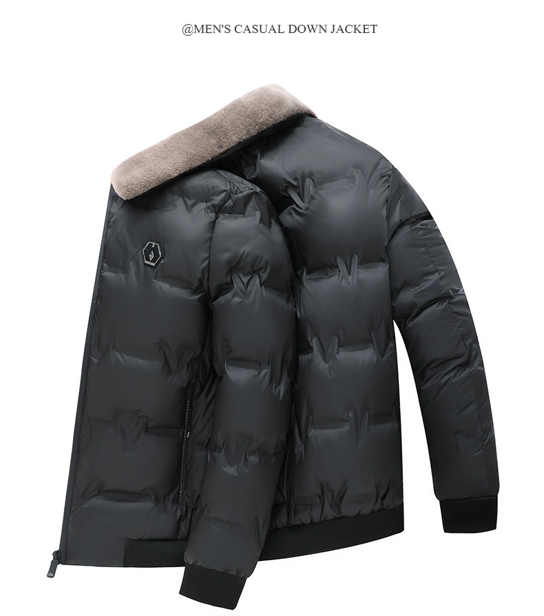Winter Men's Warm Down Coat - Peacock Blue
