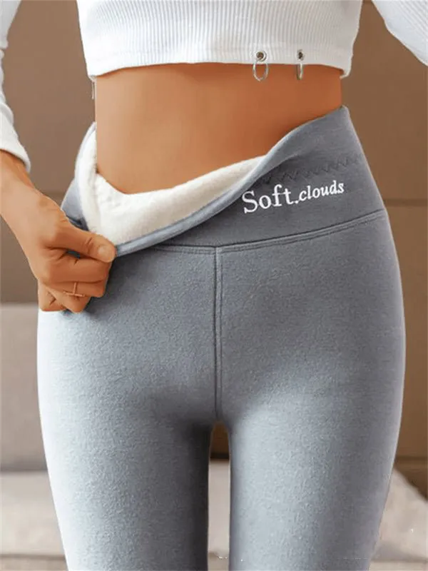 Women's Outer High Waist Hip Lift Leggings Fleece lined Shark Pants Gray - Shop at LoveMi