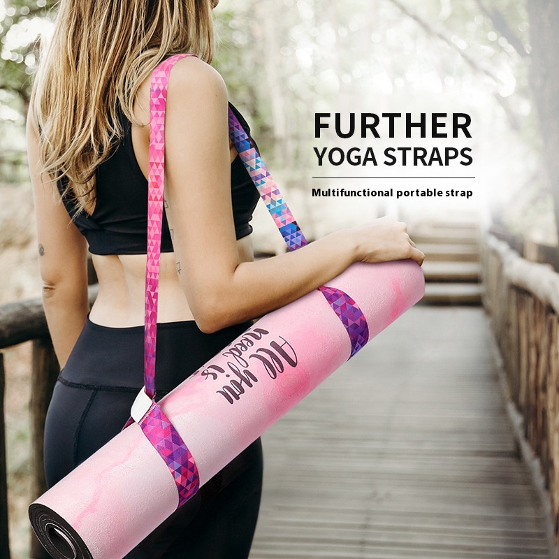 Title 1, Printed Yoga Mat Strap Nylon Colorful Ratchet T...