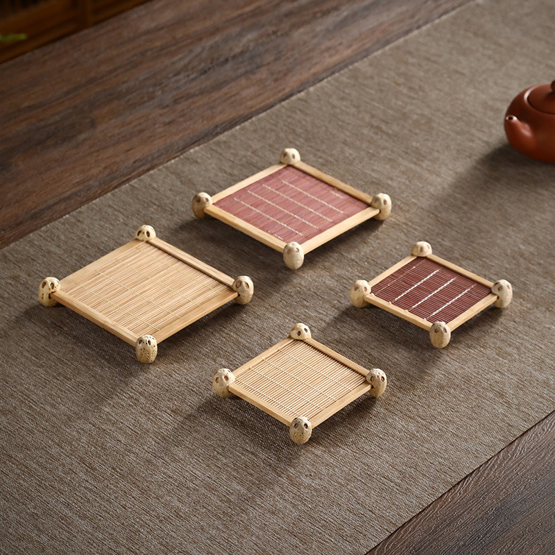 Title 7, Bamboo Square Well-shaped Coaster Tea Pot Base ...