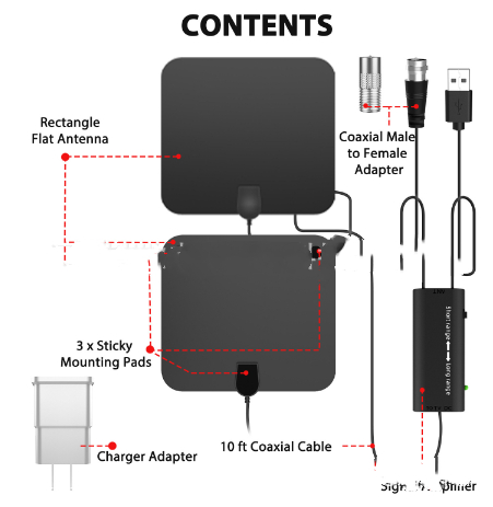 Title 3, Tragbare quadratische HDTV TV Antenne für zu Ha...