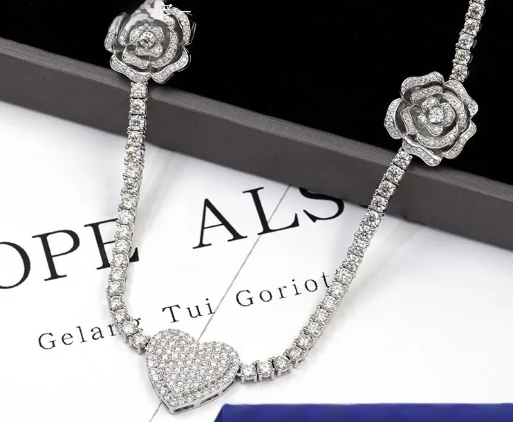 925 Silver Set Moissani Hip-hop Personalized Rose
