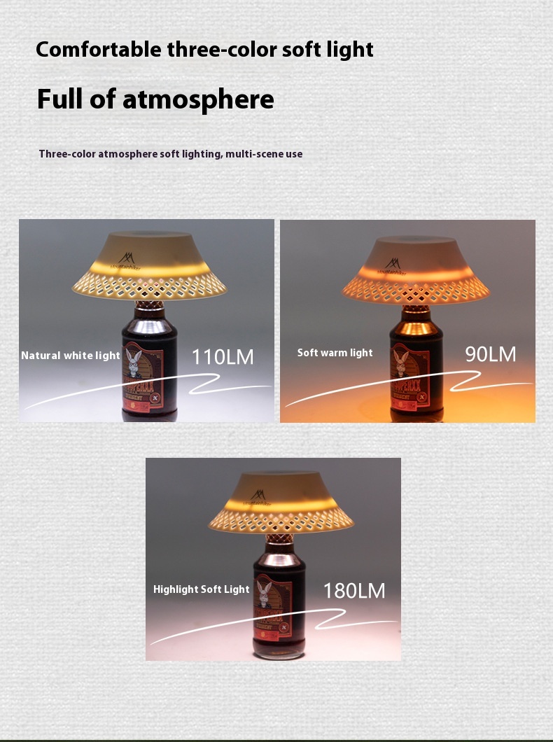 Title 3, Wine Bottle Lampshade Outdoor Camping Lantern