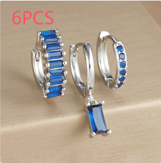 E1575 Silver Blue 6PCS