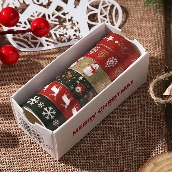 Creative Christmas Gift And Paper Adhesive Tape Journal Tape Christmas Decoration Material Cute Christmas Tape – image 4