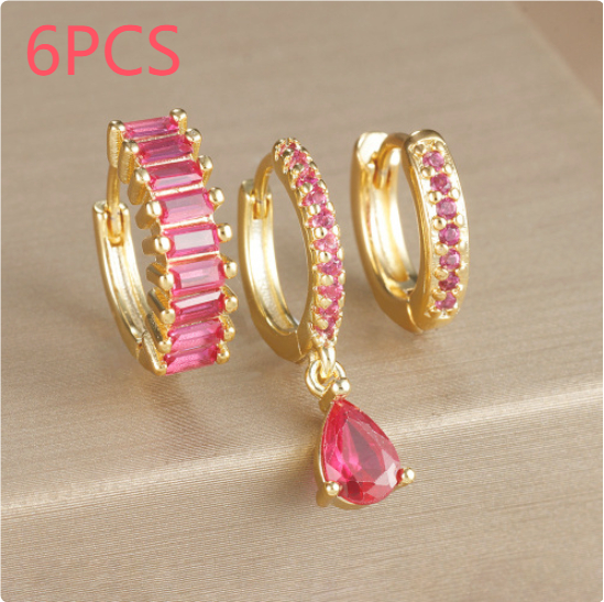 E1575 Gold Rose Red 6PCS