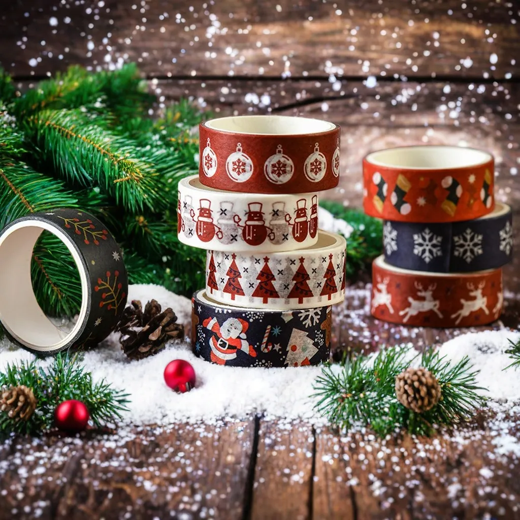 Creative Christmas Gift And Paper Adhesive Tape Journal Tape Christmas Decoration Material Cute Christmas Tape – image 2