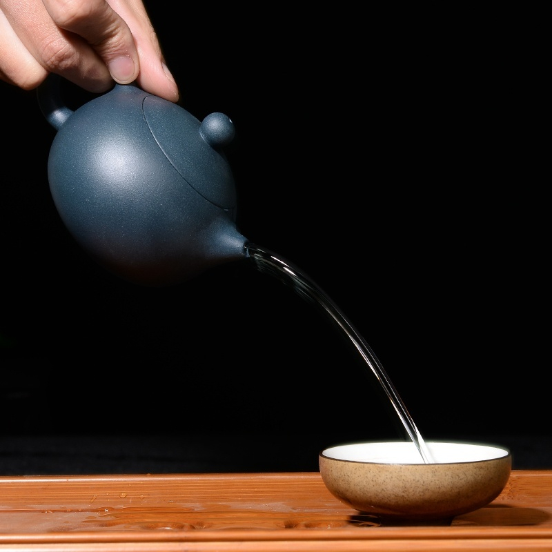 Yixing Purple Clay Teapotteapot Tea Set Handmade Raw Ore Day Blue Mash Xi Shi Pot 180cc