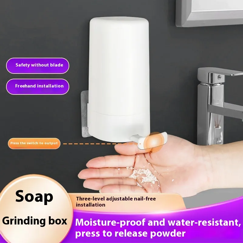 Soap Grinder Dispenser Soap Box Wall Mounted Dry Organizer Box Soap Powder Grinding Box For Restaurant Kitchen Office Gyms Hotel – image 4