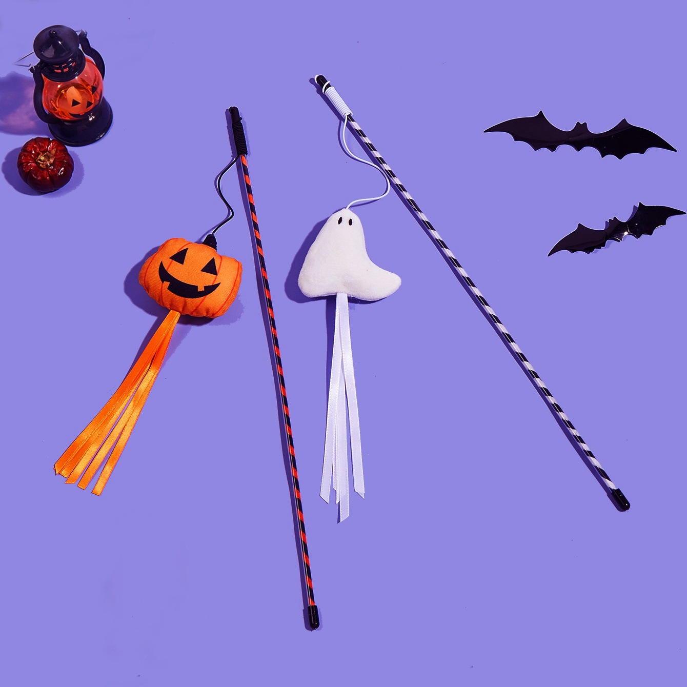 Title 5, Halloween Pet Toy Original Ghost Pumpkin Ribbon...