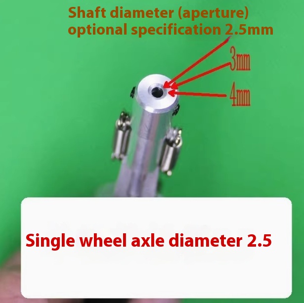 Single wheel axle diameter2.5