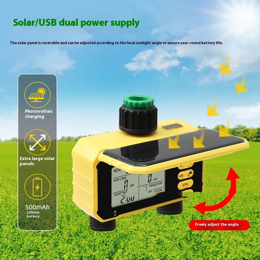 Title 3, Solar Water Valve Controller Two-way Timing Irr...