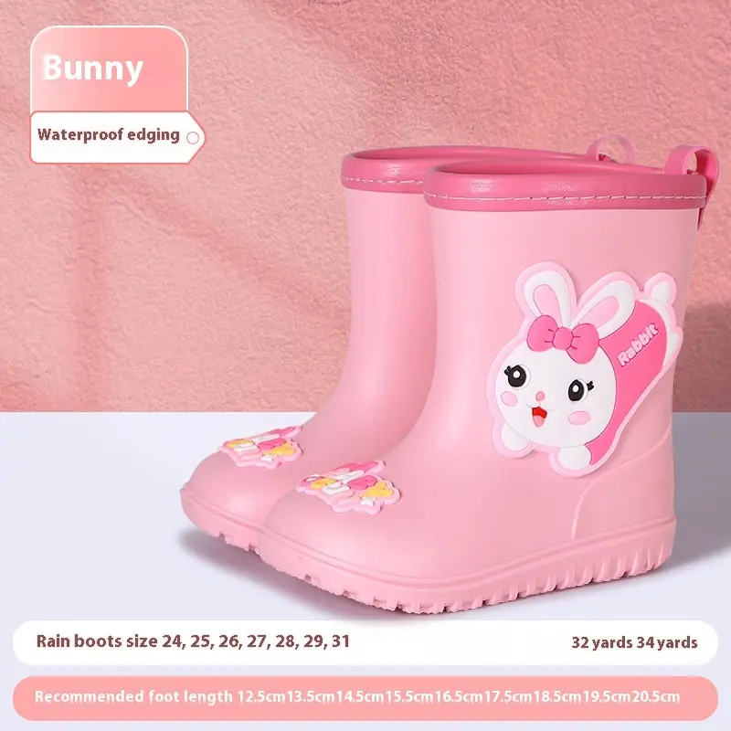 Cute Cartoon Medium And Large Children Non-slip Rain Boots