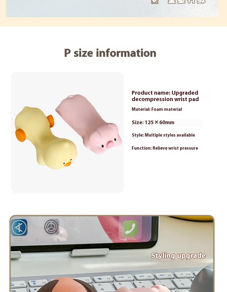 Title 13, Decompression Mouse Pad With Memory Sponge Wris...