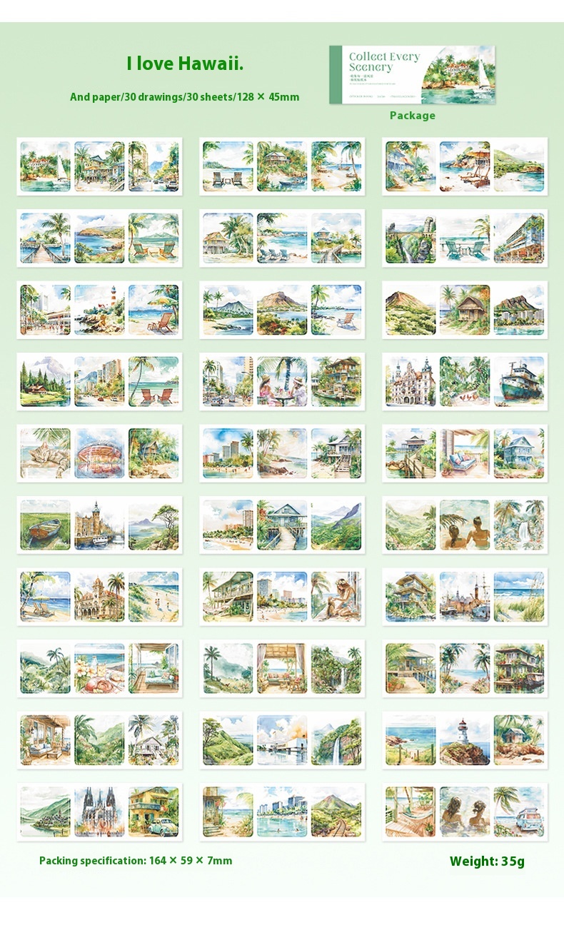 Title 18, DIY Ribbon Travel Landscape Paper Sticker Book