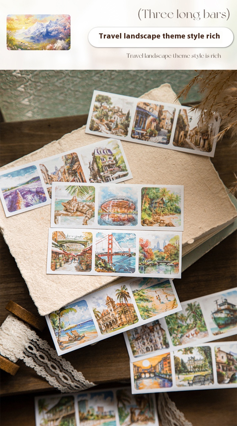 Title 2, DIY Ribbon Travel Landscape Paper Sticker Book