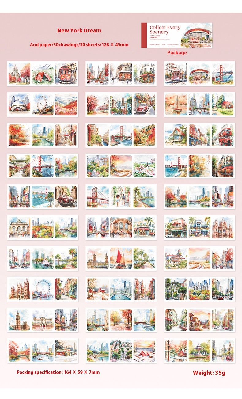 Title 7, DIY Ribbon Travel Landscape Paper Sticker Book