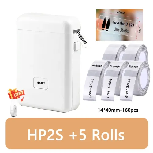 Specifications: HP2S With 6Roll transparent - Thermal Small Household Smart Bluetooth Labeling Machine