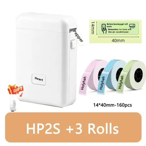 Specifications: HP2S With 4Roll Color 14x40cm - Thermal Small Household Smart Bluetooth Labeling Machine