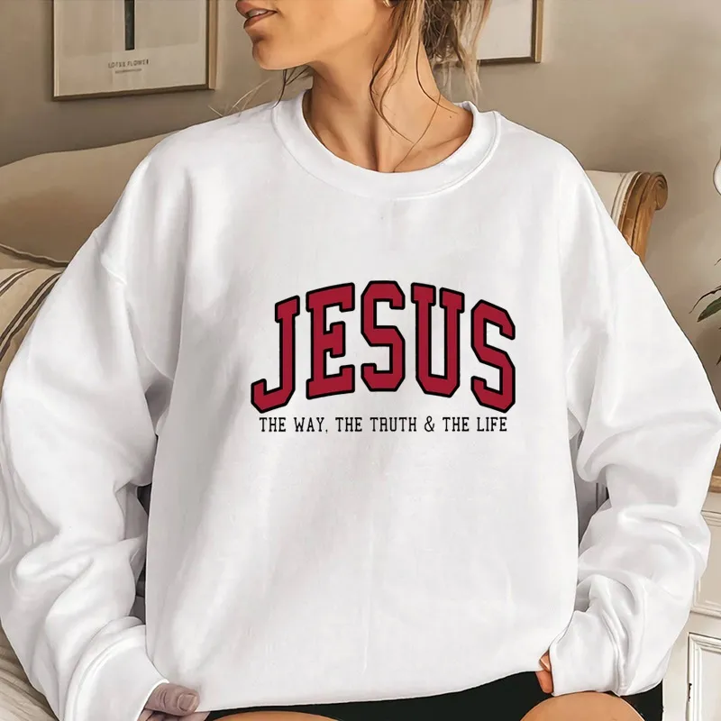 Letter Pattern Printing Fashion Composite Sweater - White
