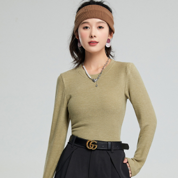 Bottoming Shirt All-match Sweater Women's Fashionable New Knitted Dralon