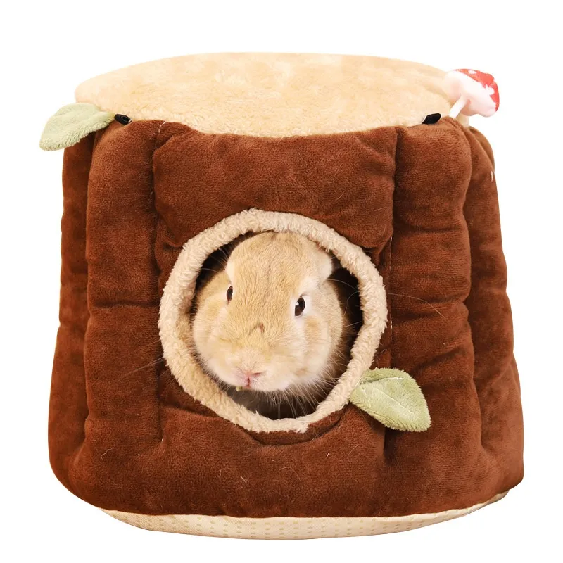 Rabbit Washable Hanging Winter Stump Nest - Brown