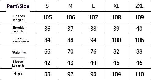 Dress Size Chart