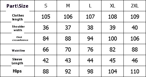 Dress Size Chart