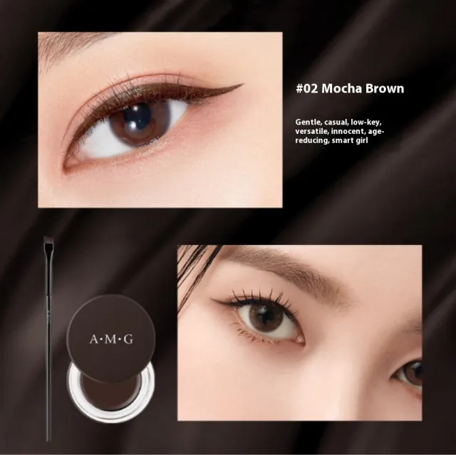 Quick drying Waterproof Sweat proof Not Smudge Makeup Creamy Eyeliner Brown And Eyeliner Brush - Shop at LoveMi