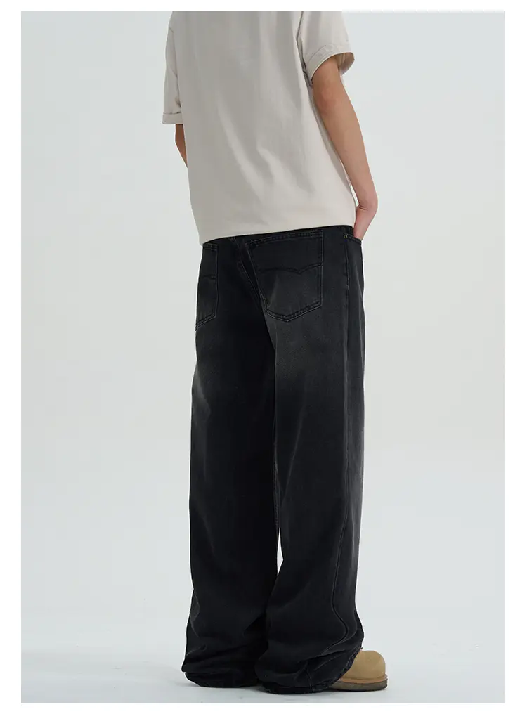 Second-hand Black Color Jeans Men's Straight Slimming Casual Pants
