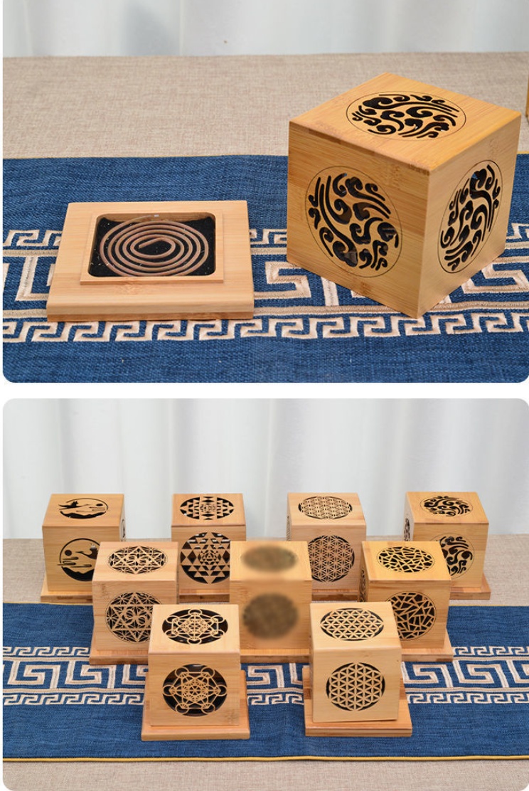 Title 5, Incense Box Solid Wood Box Bamboo Wood Home Inc...