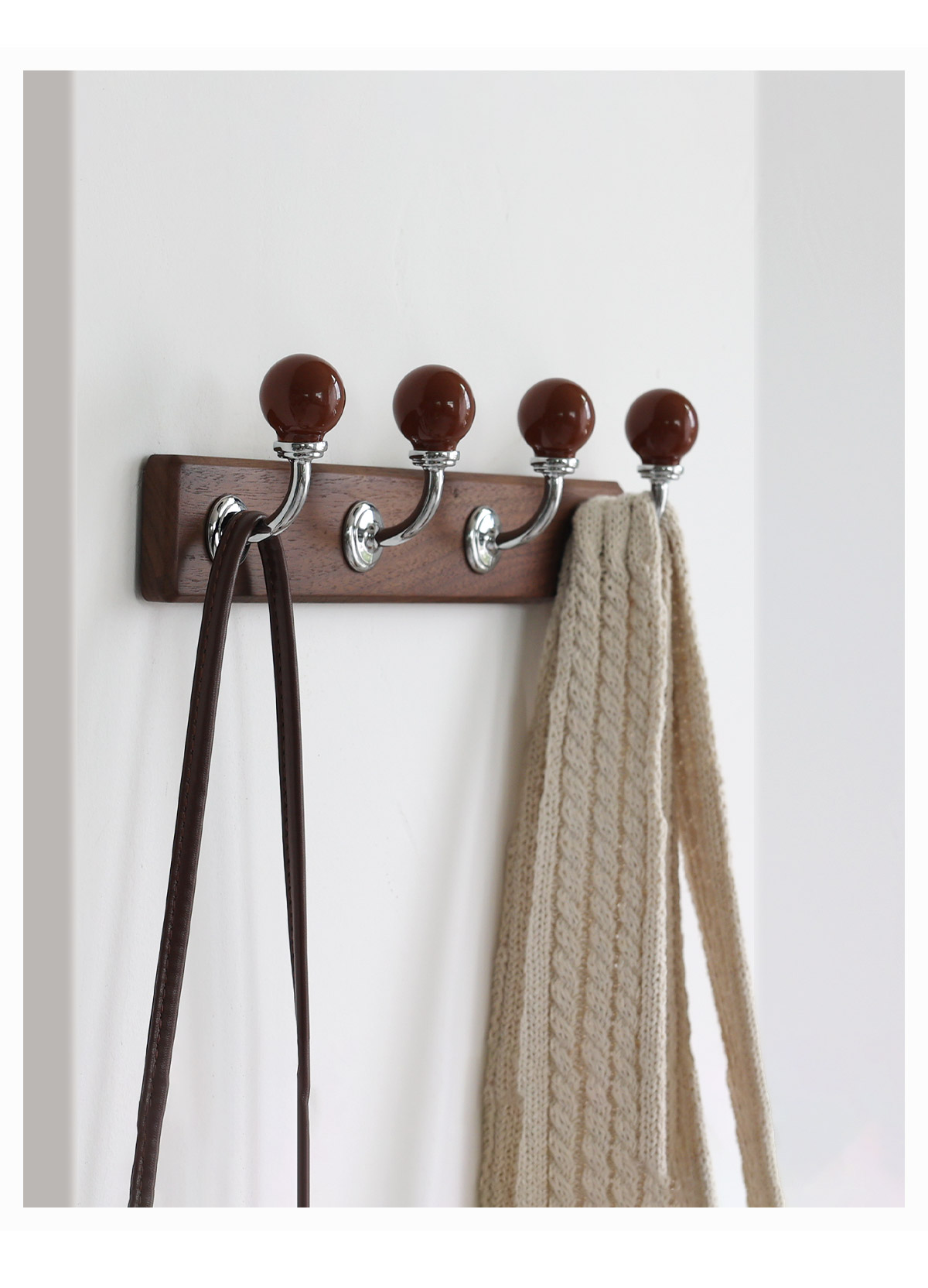 Title 4, Walnut Solid Wood Hook Entrance Coat Bag Decora...