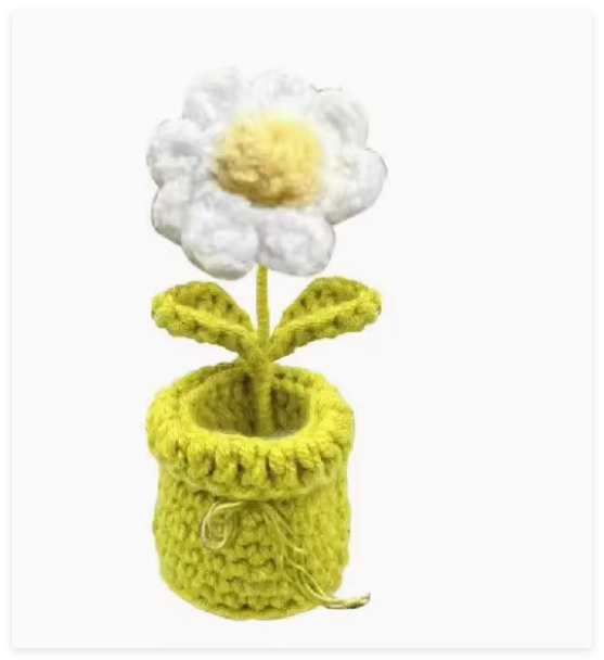 Title 4, Hand-woven DIY Small White Flower Chair Leg Cov...