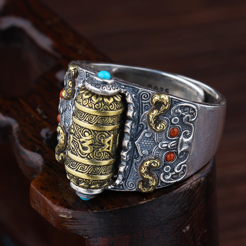 Rotating Retro Personalized Adjustable Ring