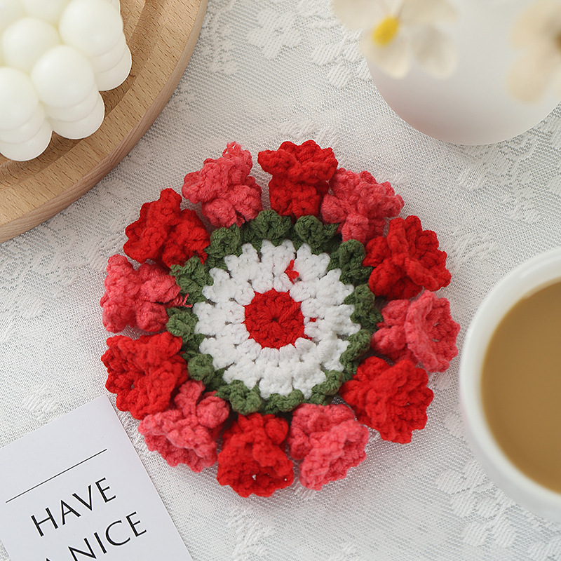 Title 7, Hand-knitted Flower Woven Linglan Coaster