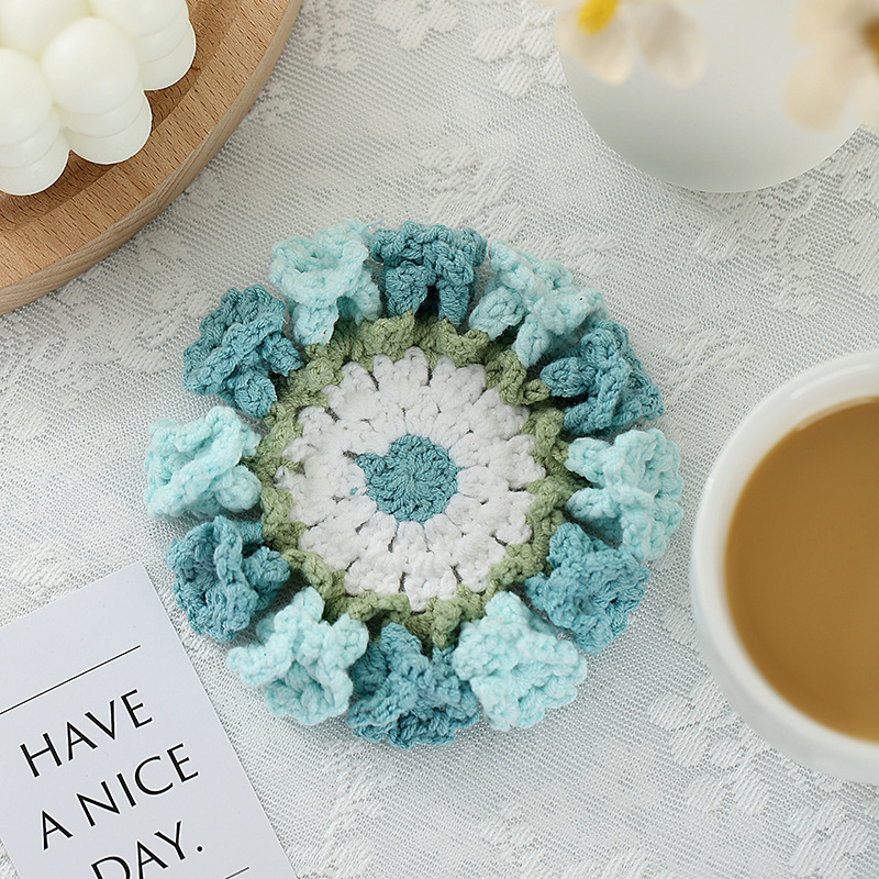 Title 8, Hand-knitted Flower Woven Linglan Coaster