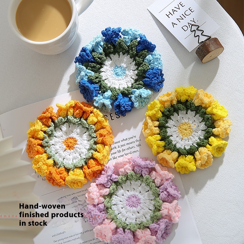 Title 1, Hand-knitted Flower Woven Linglan Coaster