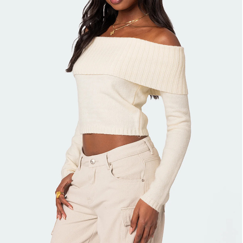 Title 1, Gebreide damestop off-shoulder