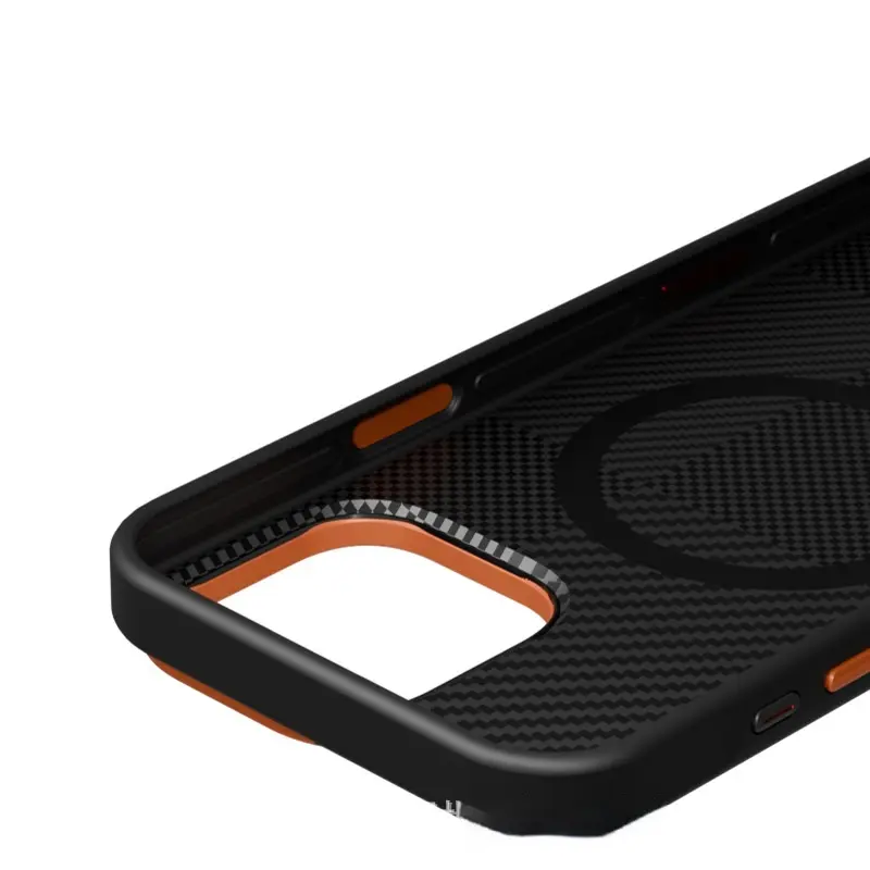 Magnetic Mondrian Shell Carbon Fiber Texture Phone Case