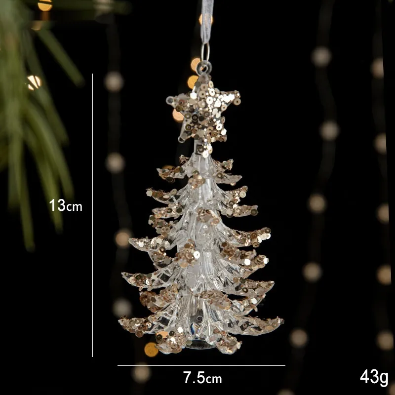 Christmas Decorations Sequins Acrylic Transparent Pendant – image 10