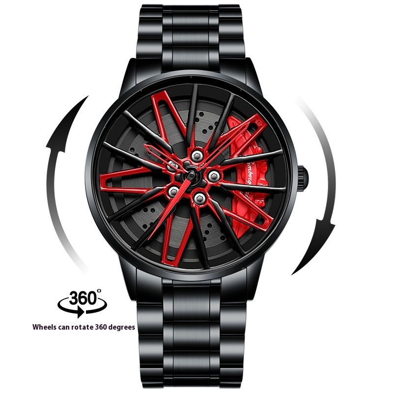 All Black Rotating Red