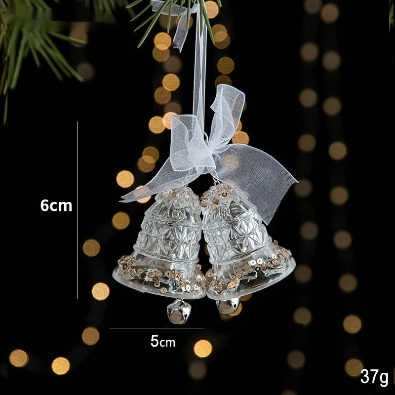 Christmas Decorations Sequins Acrylic Transparent Pendant - Bell