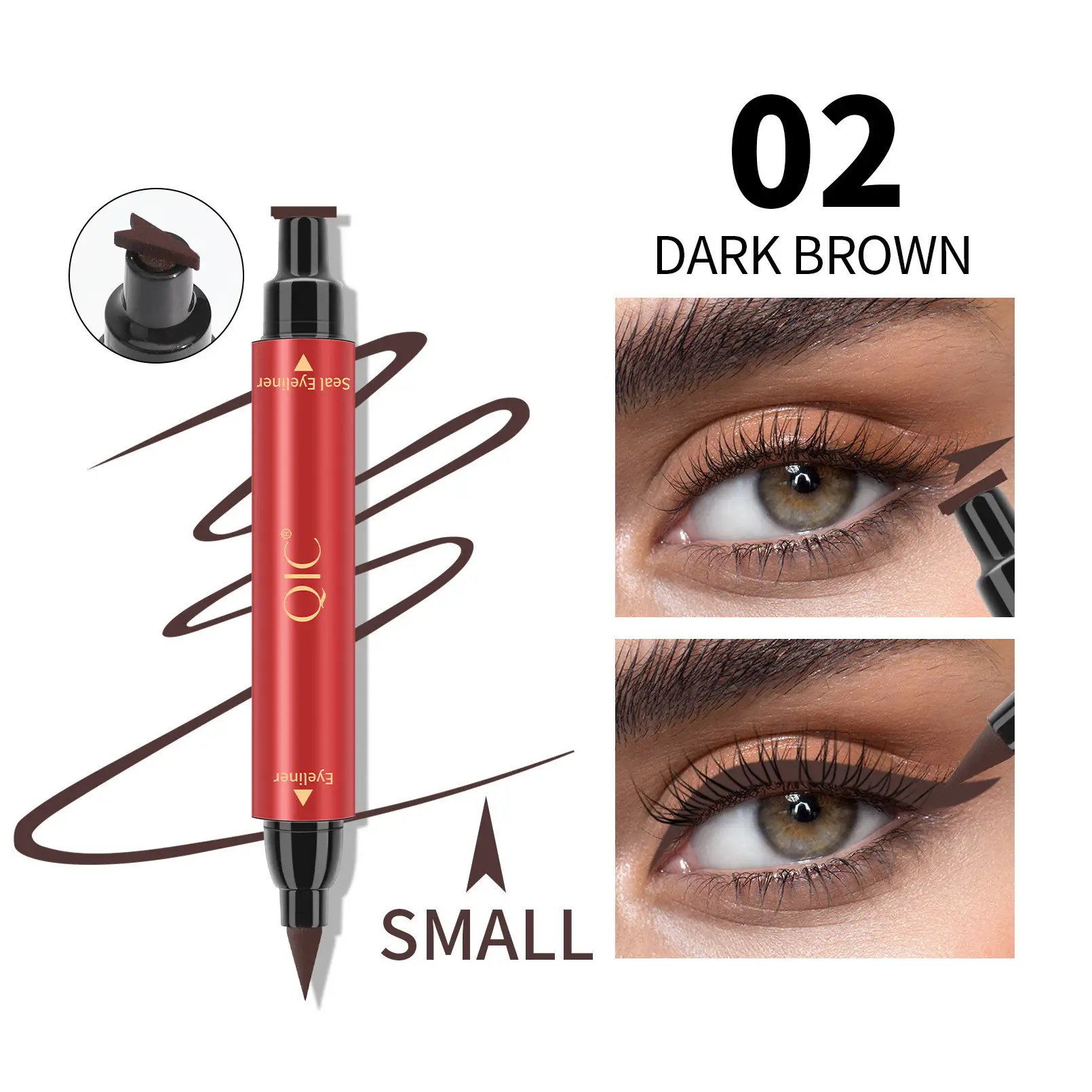 Color Double-headed Seal Eyeliner Waterproof And Sweat-proof